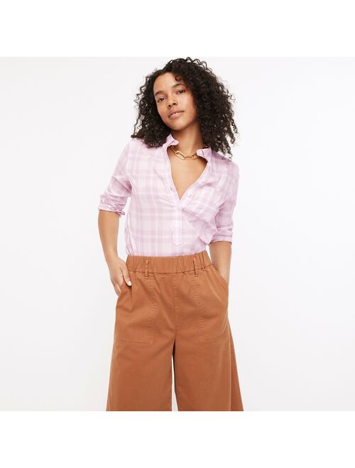 J.Crew Classic-fit cotton voile popover in orchid plaid