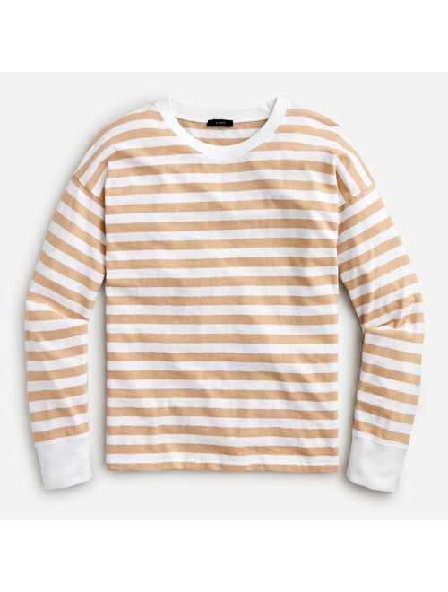 J.Crew Long-sleeve slub cotton T-shirt in stripe