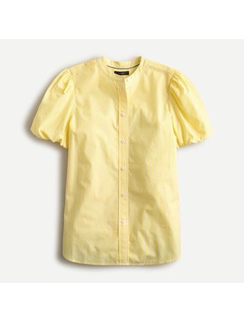 J.Crew Classic-fit short puff-sleeve shirt in stripe