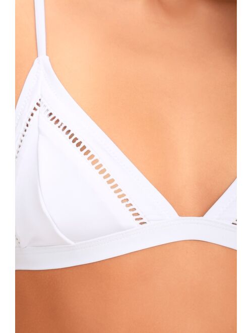 Rhythm My Bralette White Bikini Top