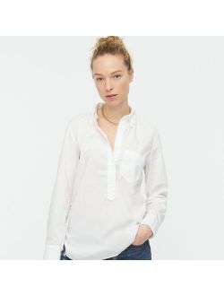 Classic-fit washed cotton poplin popover