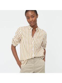 Classic-fit washed cotton poplin shirt in stripe