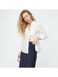 Classic-fit washed cotton poplin shirt