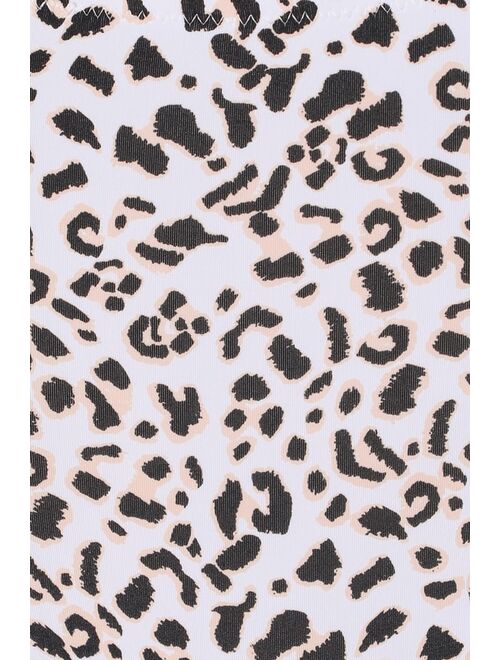 Rhythm Malawi White Leopard Print High-Waisted Bikini Bottoms