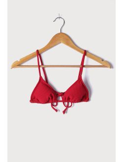 Tidal Style Red String Bikini Top