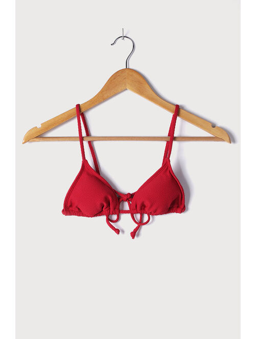 Lulus Tidal Style Red String Bikini Top