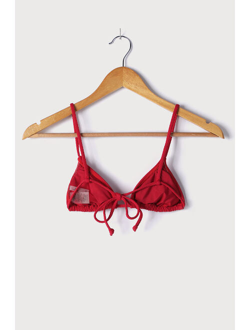 Lulus Tidal Style Red String Bikini Top