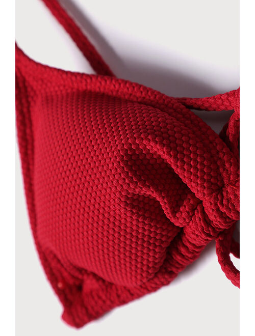 Lulus Tidal Style Red String Bikini Top