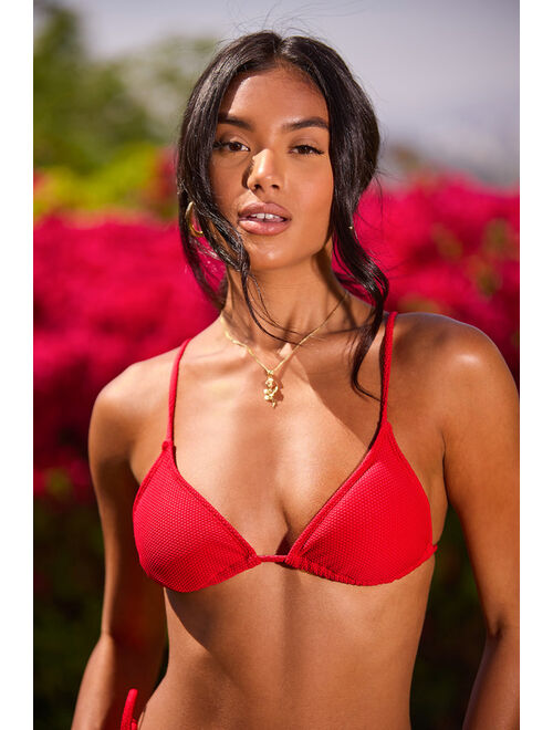 Lulus Tidal Style Red String Bikini Top