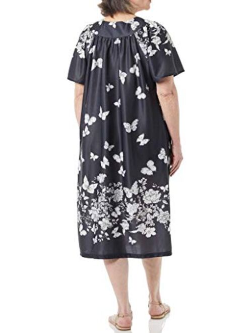 AmeriMark Women’s Lounger House Dress - Short Sleeve Patio Dress w/ Side Pockets