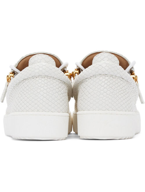 White Croc Frankie Lace Up Sneakers