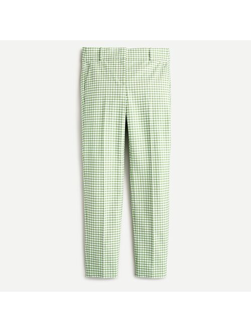 J.Crew Cameron bi-stretch cotton pant in green gingham