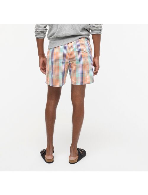J.Crew 6" swim trunk in yarn-dyed plaid