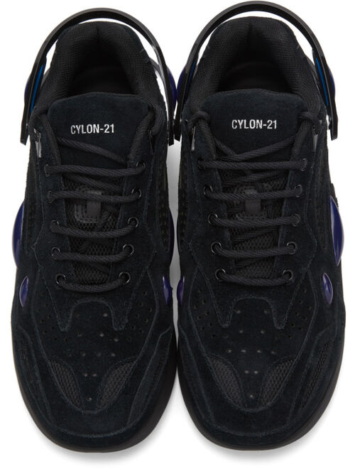 Raf Simons Black Suede Cylon-21 Sneakers