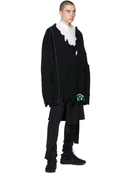 Raf Simons Black Suede Cylon-21 Sneakers