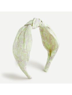 Knot headband in printed cotton voile