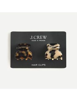 Mini claw clip two-pack in Italian tortoise