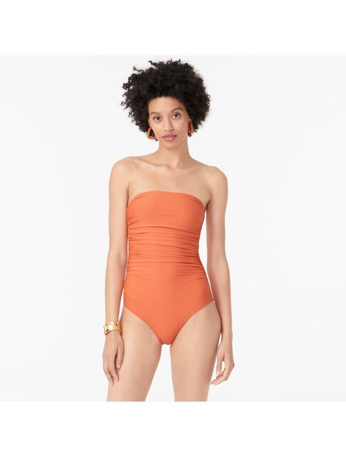 J.Crew Ruched bandeau one-piece swimsuit