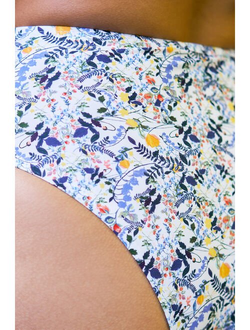 VYB Senorita White Multi Floral Print Tie-Front Bikini Bottom