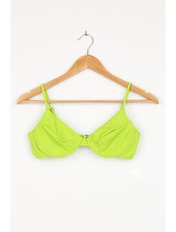 Beach Vibes Lime Green Underwire Bikini Top
