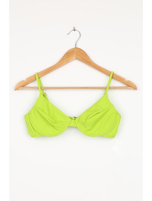 Lulus Beach Vibes Lime Green Underwire Bikini Top