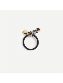 Hair elastic with faux-tortoise bow