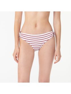 Scrunchie ring bikini bottom in stripe