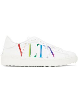 White & Multicolor Valentino Garavani 'VLTN' Open Sneakers