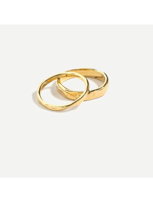 J.Crew Hammered texture ring set