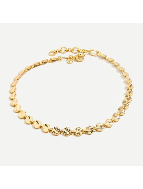 J.Crew Hammered disc chain necklace