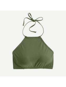 Cropped halter bikini top