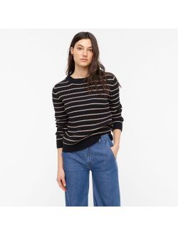 Rollneck pullover sweater in stripe