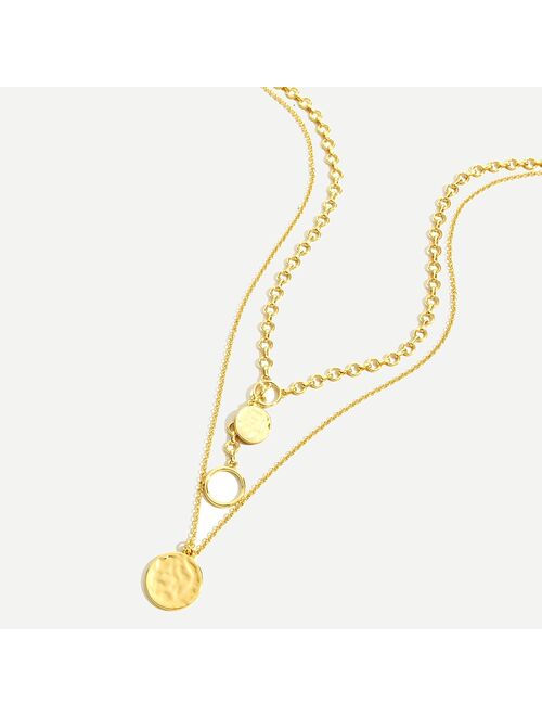 J.Crew Layered gold coin necklace