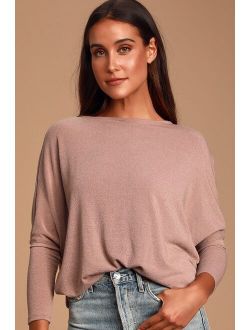 Verla Rusty Rose Dolman Sleeve Sweater Top
