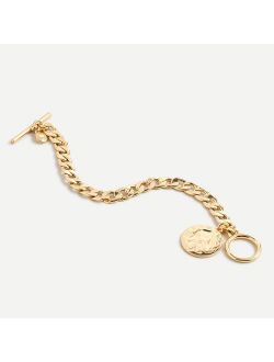 Gold chain toggle bracelet