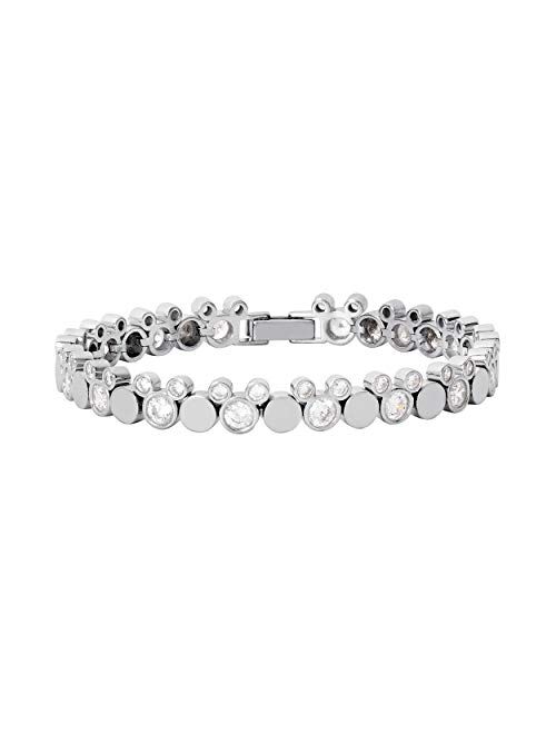 Disney Mickey Mouse Jewelry for Women, Sterling Silver Tennis Bracelet;