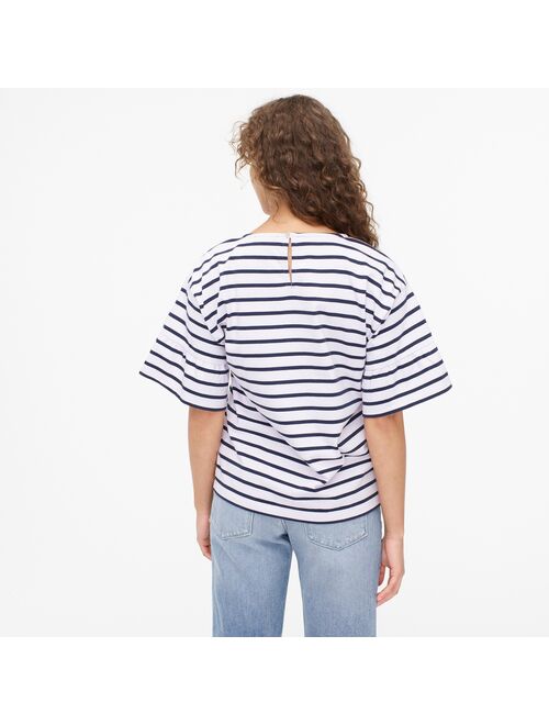 J.Crew Mariner cloth ruffle-sleeve T-shirt in stripe