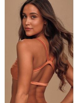 Waves Ahead Rusty Rose Metallic Bikini Top