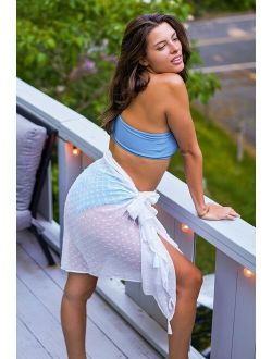 Hanging Out Poolside White Tassel Swim Cover-Up Scarf