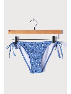 Beachy Thoughts Blue Multi Floral Print Bikini Bottom