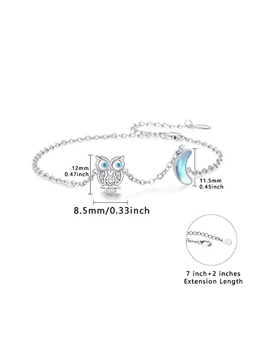 AIUIN 1 x Silver Alloy Bracelets Size adjustable turquoise owl bracelet for girl birthday gift jewelry and Decoration
