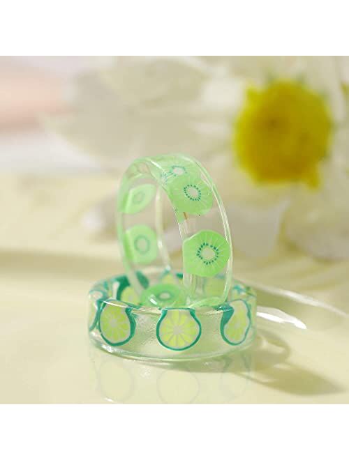 Colorful Acrylic Resin Chunky Rings for Women, Trendy Y2K Style Unique Plastic and Transparent Stacking Rings, Cute Retro Open Finger Rings Jewelry Gift for Women Teen Gi