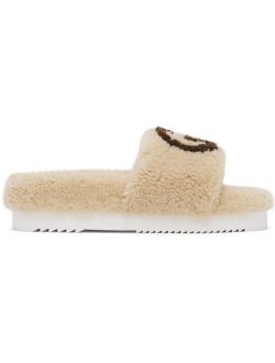 Beige Interlocking G Eileen Slides