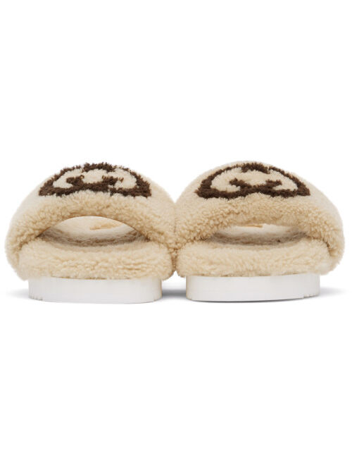 Gucci Beige Interlocking G Eileen Slides