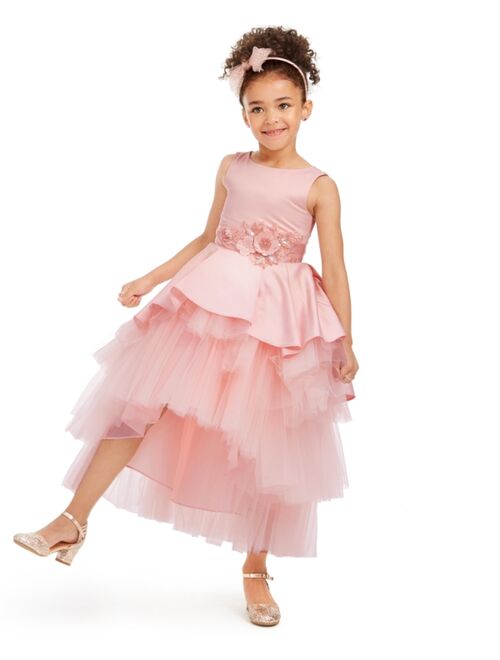Rare Editions Little Girls Satin & Tulle Tiered Gown