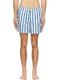 Bather Blue & White Stripe Swim Shorts