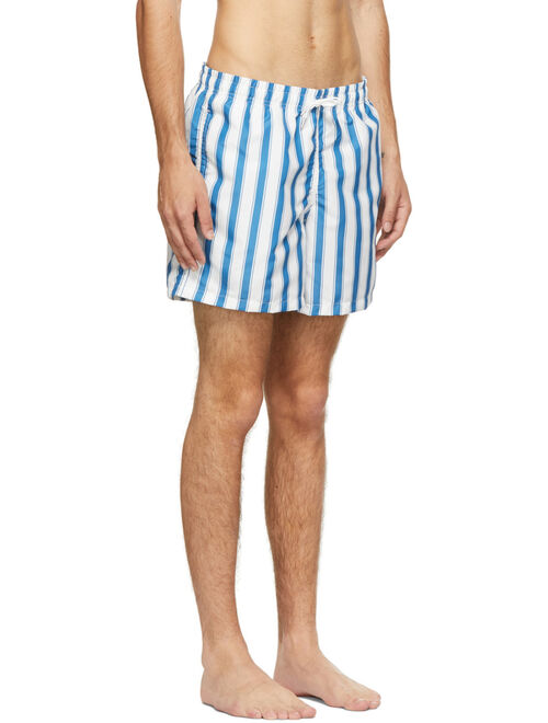 Bather Blue & White Stripe Swim Shorts