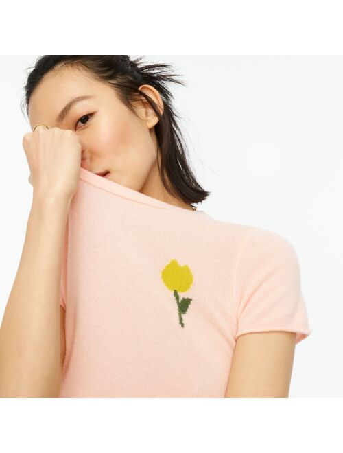 J.Crew Short-sleeve cashmere T-shirt with tulip