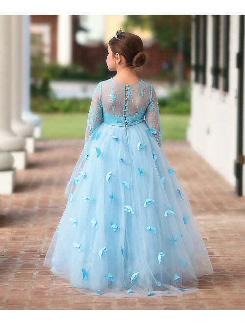 Trish Scully Child Blue Mariposa Gown - Toddler & Girls