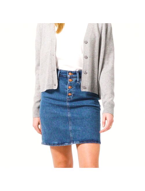 J.Crew Button-front denim skirt
